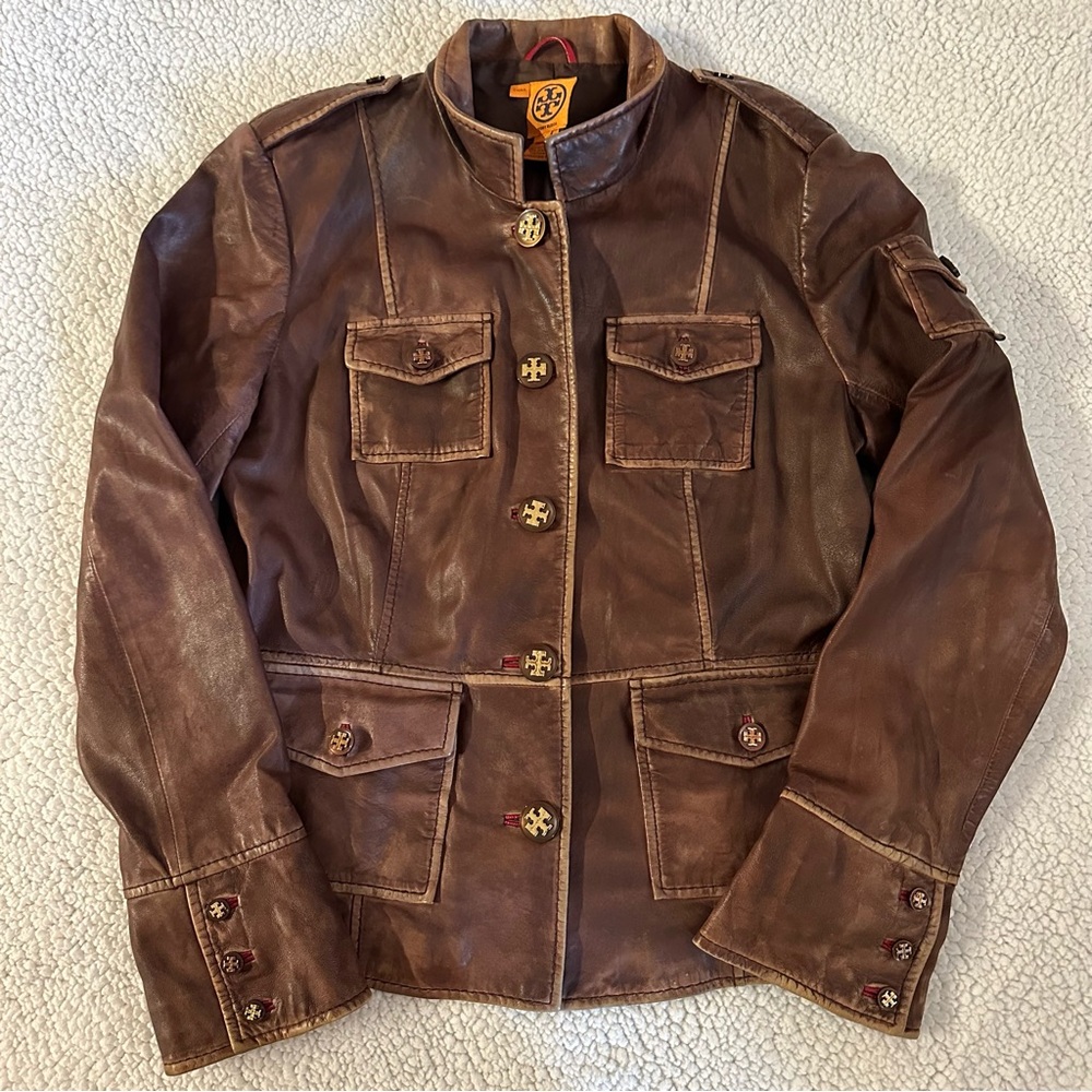 Tory Burch Sgt Pepper Leather Jacket - size 12